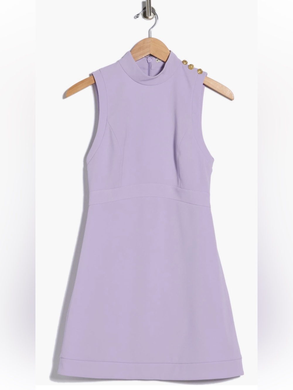 Alice + Olivia NWT victoria mock neck sleeveless fit & flare lavender mini dress